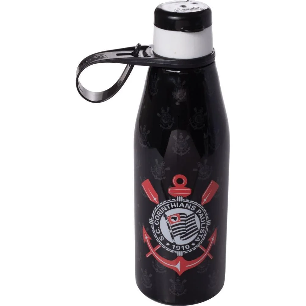 GARRAFA PLASTICA CORINTHIANS ABRE FACIL 530ML PLASUTIL (UNIDADE) - imagem 3