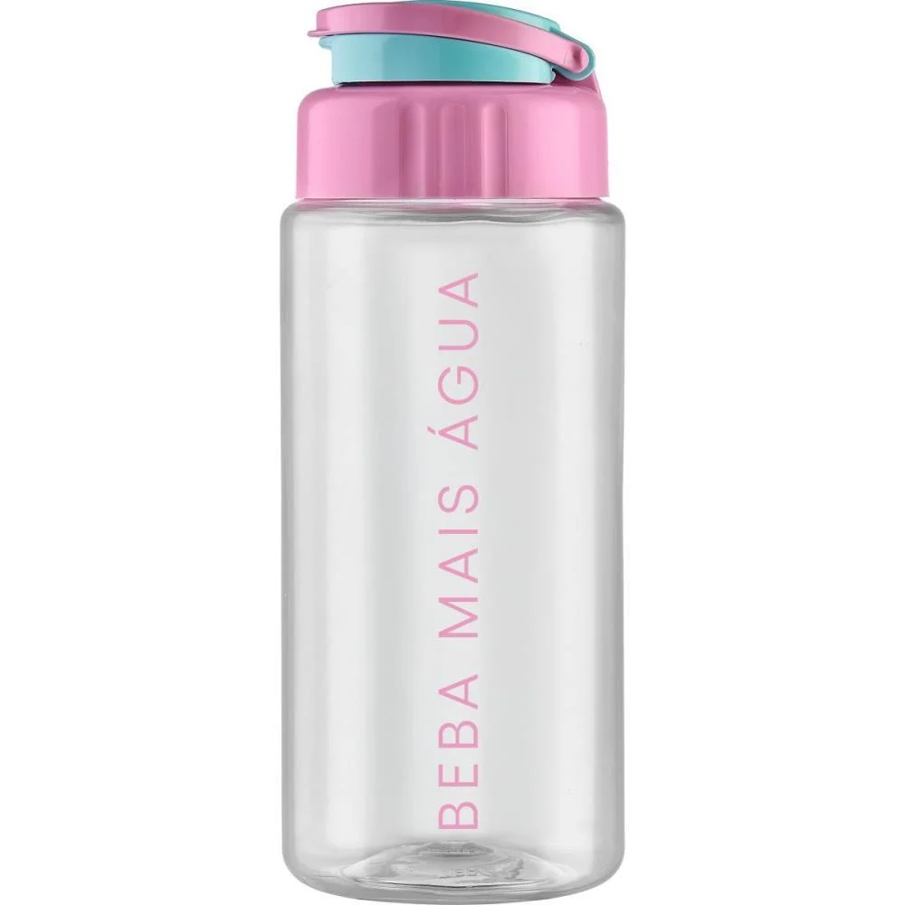 GARRAFA PLASTICA ATENAS 500ML ROSA C/MEDIDOR TIBA (UNIDADE) - imagem 2
