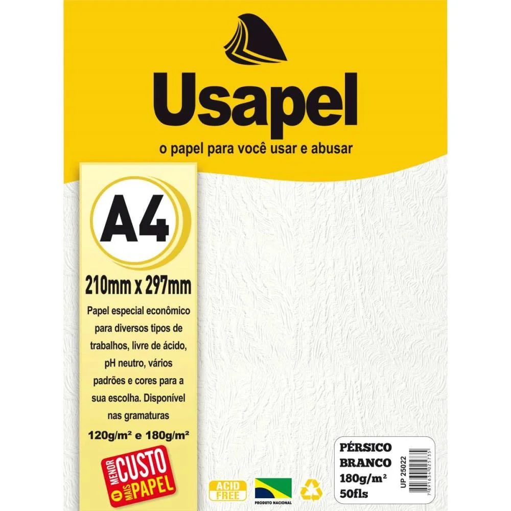 PAPEL A4 PERSICO USAPEL BRANCO 180G. FILIPERSON (PCT.C/50) - imagem 3