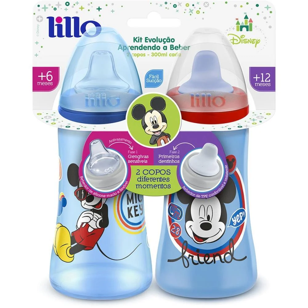 COPO TREINAMENTO MICKEY PACK C/2 300ML 6M+ LILLO (KIT) - imagem 3