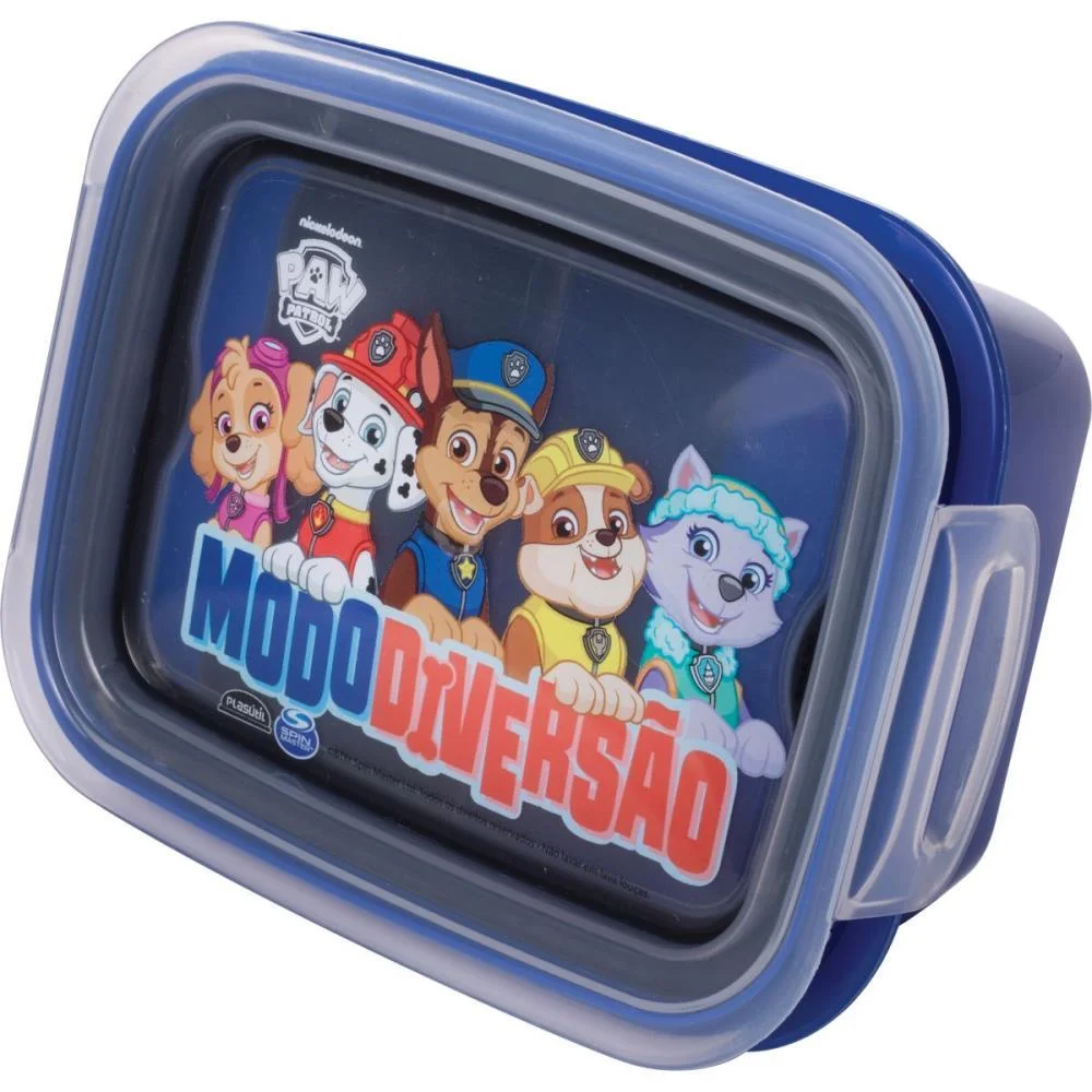 MARMITA PATRULHA CANINA C/ TRAVA 630ML PLASUTIL (UNIDADE) - imagem 2