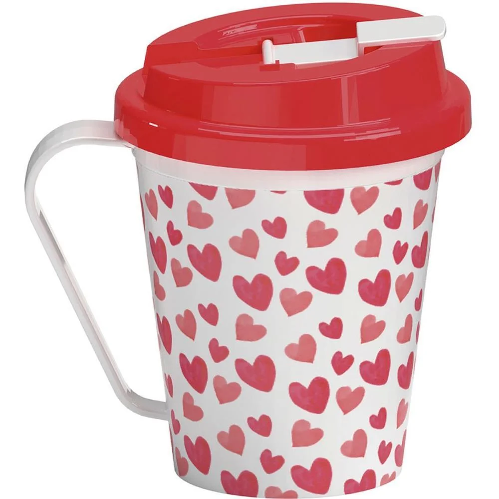 CANECA DECORADA CORACOES C/ TAMPA 350ML NITRON (UNIDADE) - imagem 3