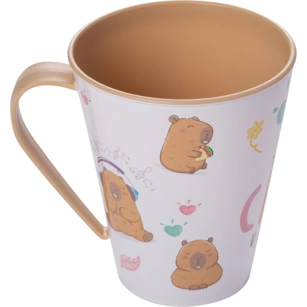 CANECA DECORADA CAPIVARA DECORADA FUN 360ML PLASUTIL (UNIDADE) - imagem 5