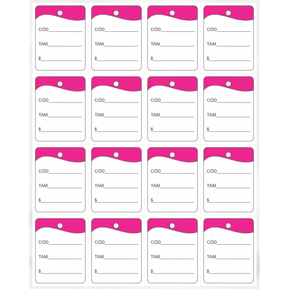 ETIQUETA PARA PREÇO TAG 30X38MM CARTAO PINK MANUAL GRESPAN (PCT.C/1000) - imagem 2