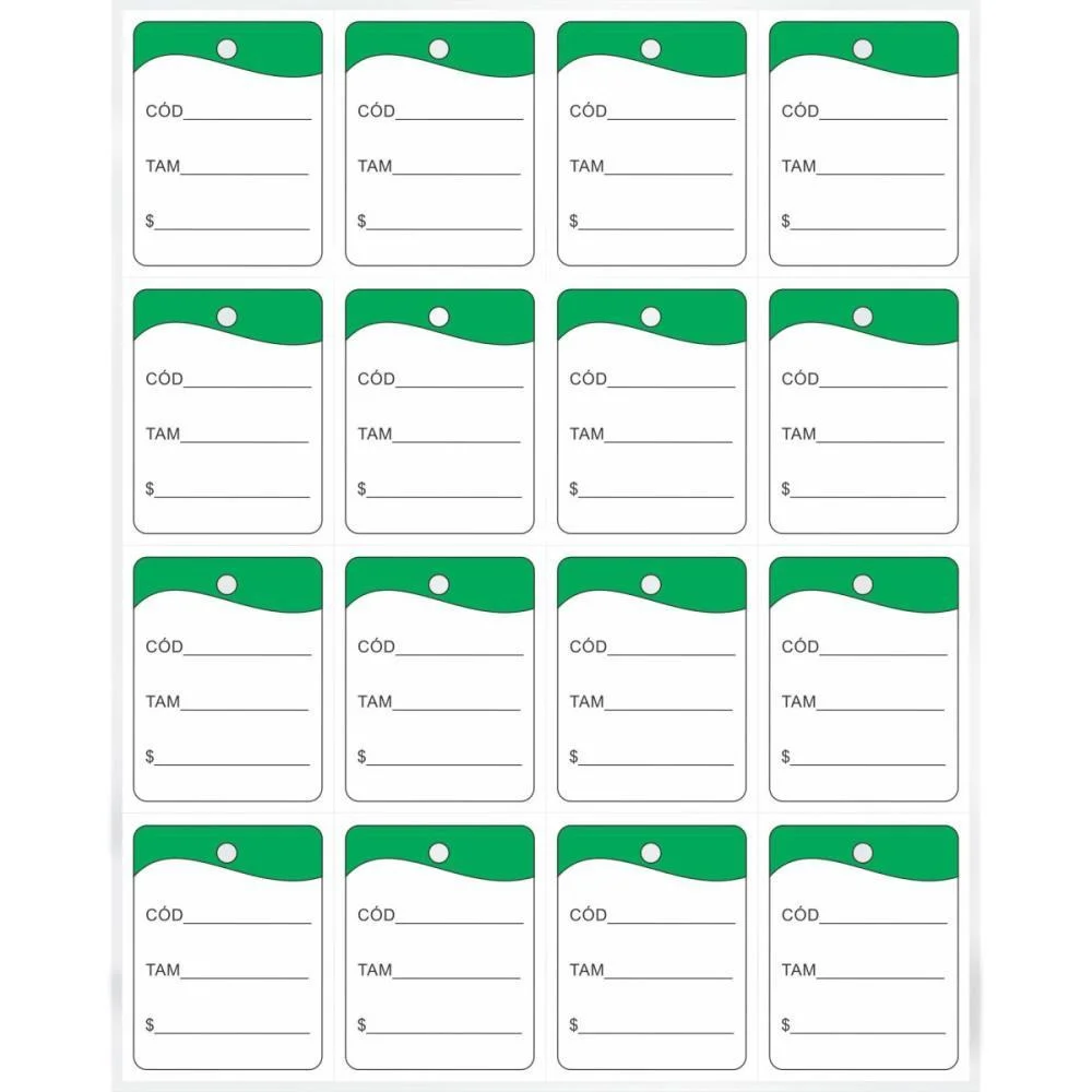 ETIQUETA PARA PREÇO TAG 30X38MM CARTAO VERDE GRESPAN (PCT.C/1000) - imagem 3