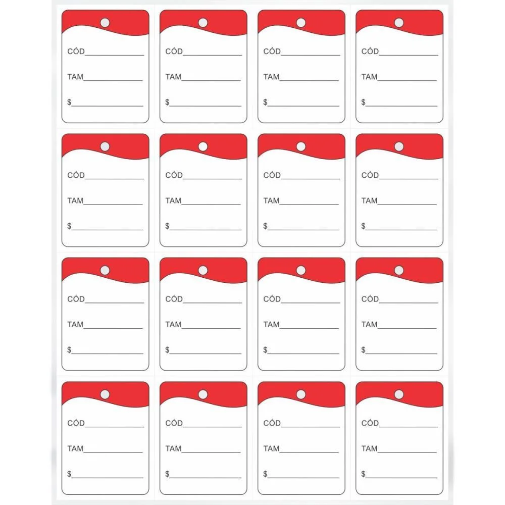 ETIQUETA PARA PREÇO TAG 30X38MM CARTAO VERMELHO GRESPAN (PCT.C/1000) - imagem 3