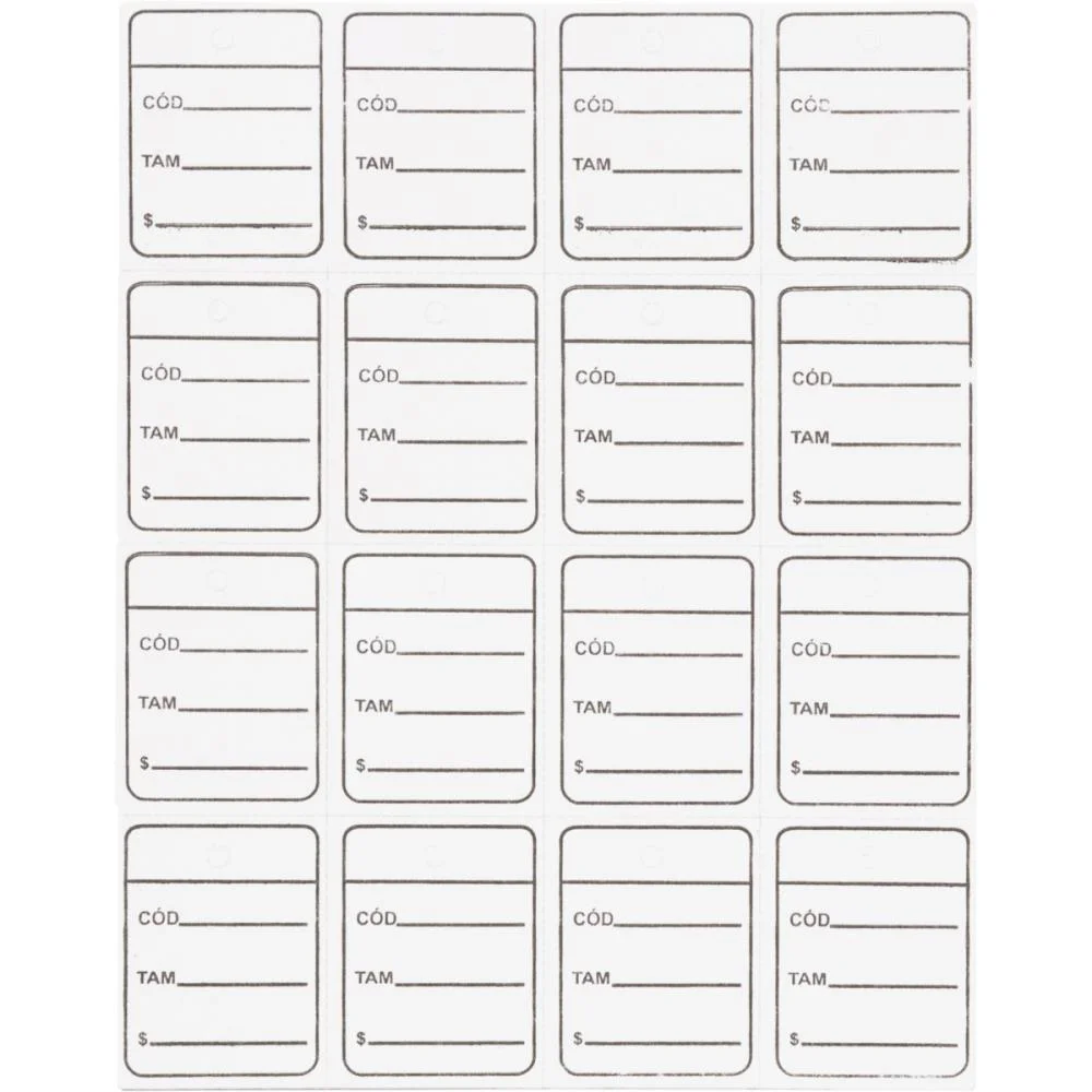 ETIQUETA PARA PREÇO TAG 30X38MM CARTAO BRANCA FITACREL (PCT.C/1000) - imagem 3