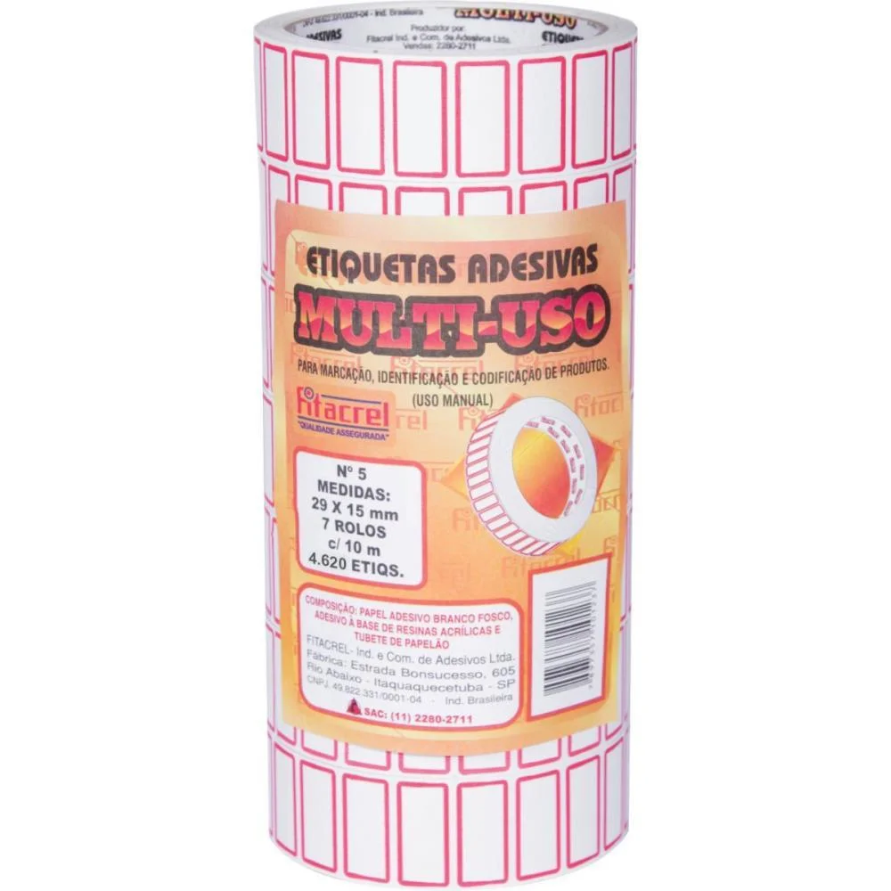 ETIQUETA PARA PREÇO 29X15MM C/4620 ETIQUETAS FITACREL (PCT.C/07) - imagem 2
