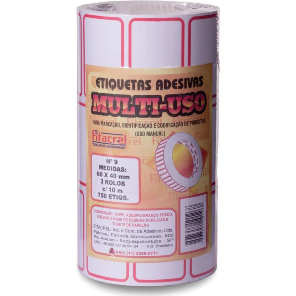 ETIQUETA PARA PREÇO 60X40MM C/750 ETIQUETAS FITACREL (PCT.C/03) - imagem 2