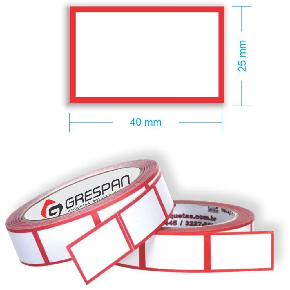 ETIQUETA PARA PREÇO GRT-2 40X25MM C/500 ETIQUETAS GRESPAN (ROLO) - imagem 2