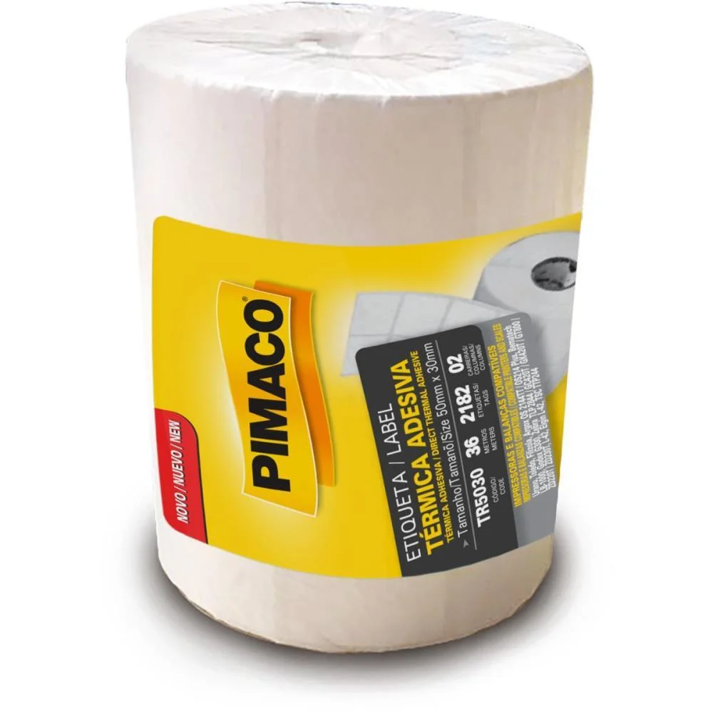 ETIQUETA ADESIVA TERMICA 50MMX30MM C/2182 ETIQ. PIMACO (ROLO) - imagem 2
