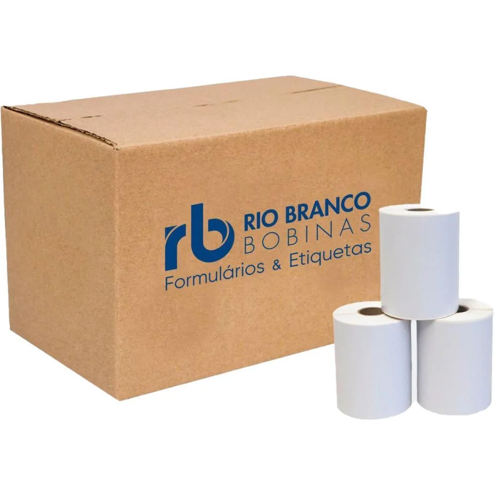 ETIQUETA ADESIVA TERMICA 100X150MM 31M 200ETIQ. RIO BRANCO BOBINAS (CX.C/12) - imagem 3