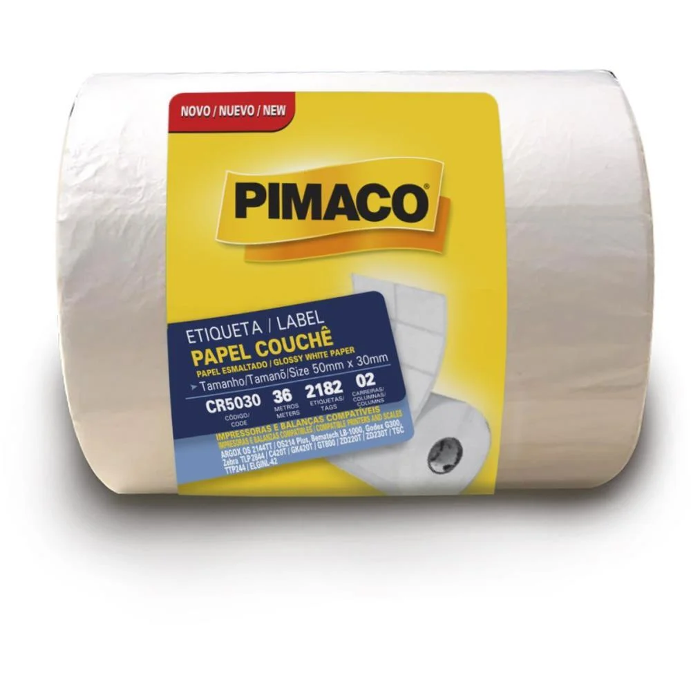 ETIQUETA ADESIVA COUCHE 50MMX30MM C/2182 ETIQ. PIMACO (ROLO) - imagem 3