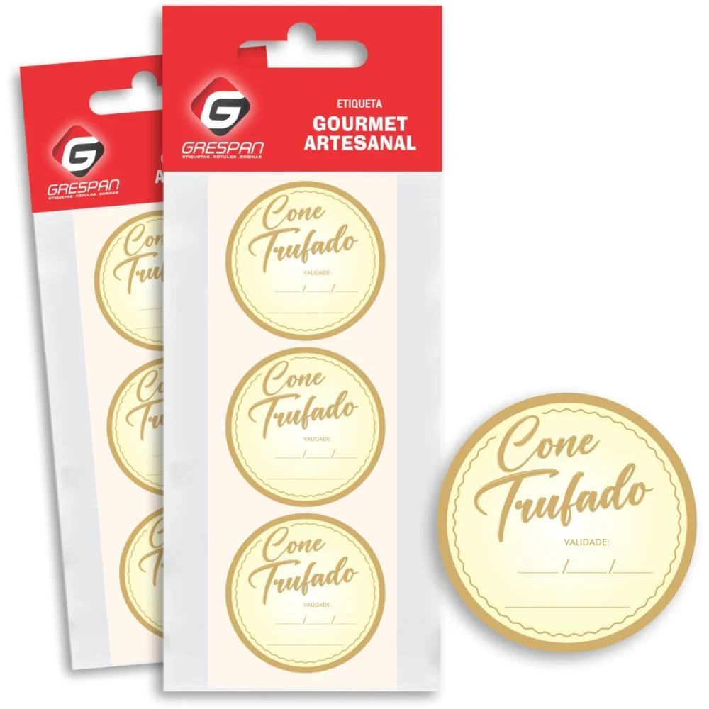 ETIQUETA ADESIVA CONE TRUFADO GRESPAN (PCT.C/60) - imagem 3