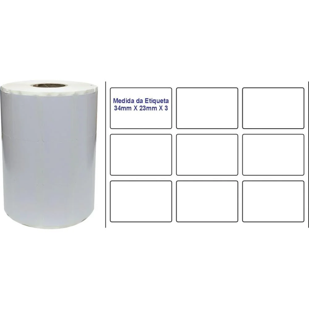 ETIQUETA PARA CODIGO DE BARRAS COUCHE 34X23X30M 3CARREIRAS FITACREL (ROLO) - imagem 3