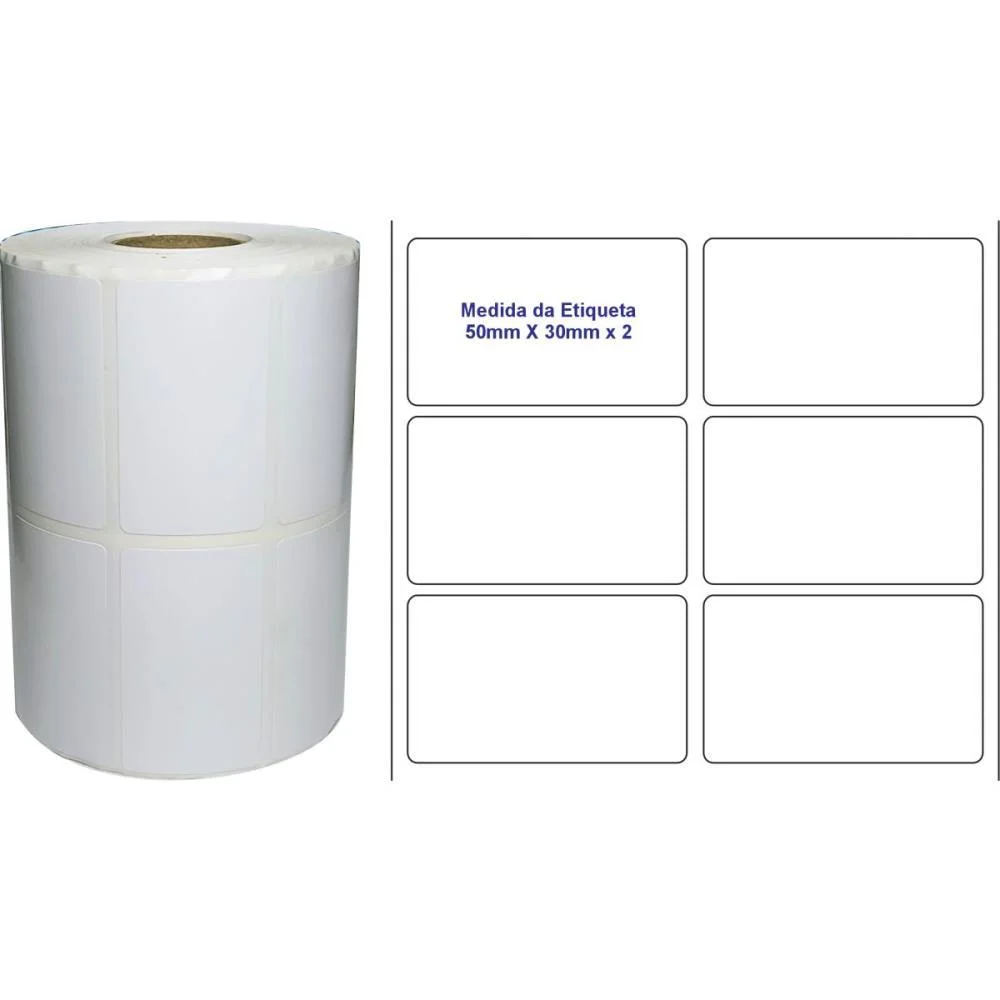 ETIQUETA PARA CODIGO DE BARRAS COUCHE 50X30X30M 2CARREIRAS FITACREL (ROLO) - imagem 3