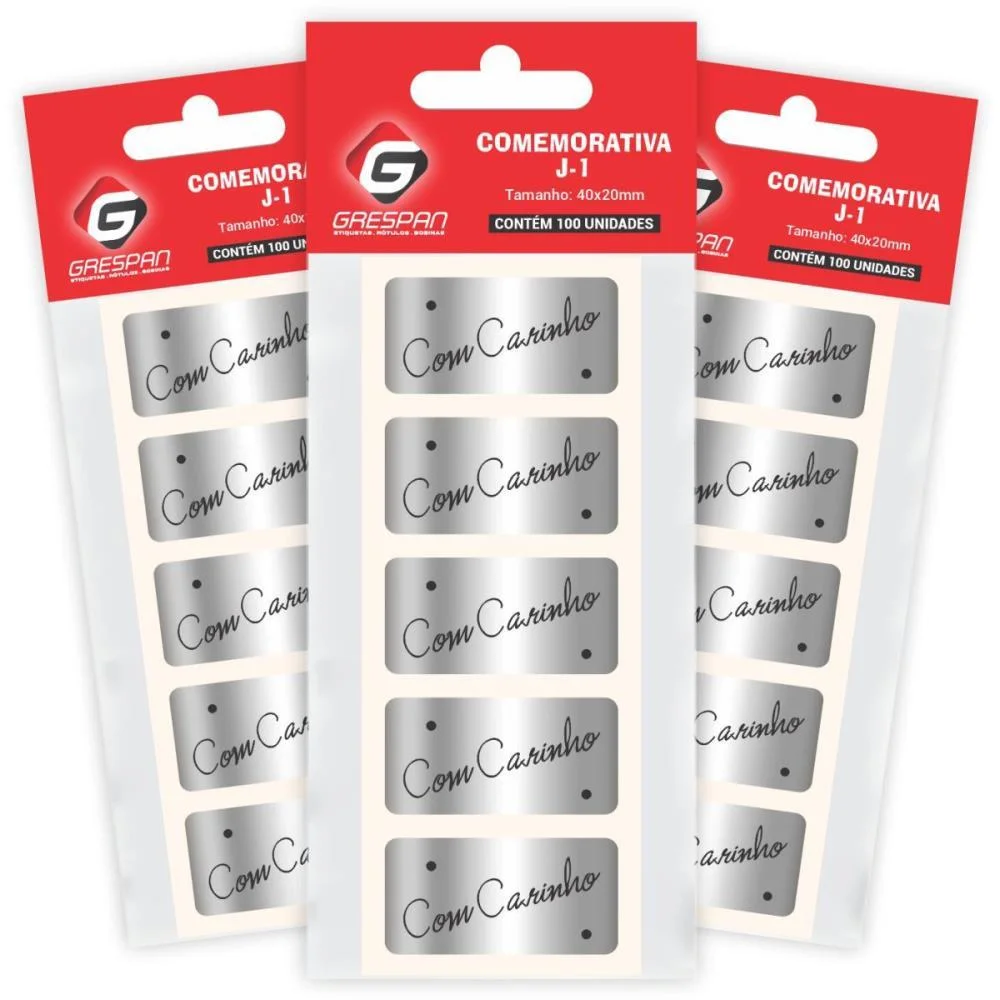 ETIQUETA PARA PRESENTE COM CARINHO RETANGULAR GRESPAN (CT.C/100) - imagem 2