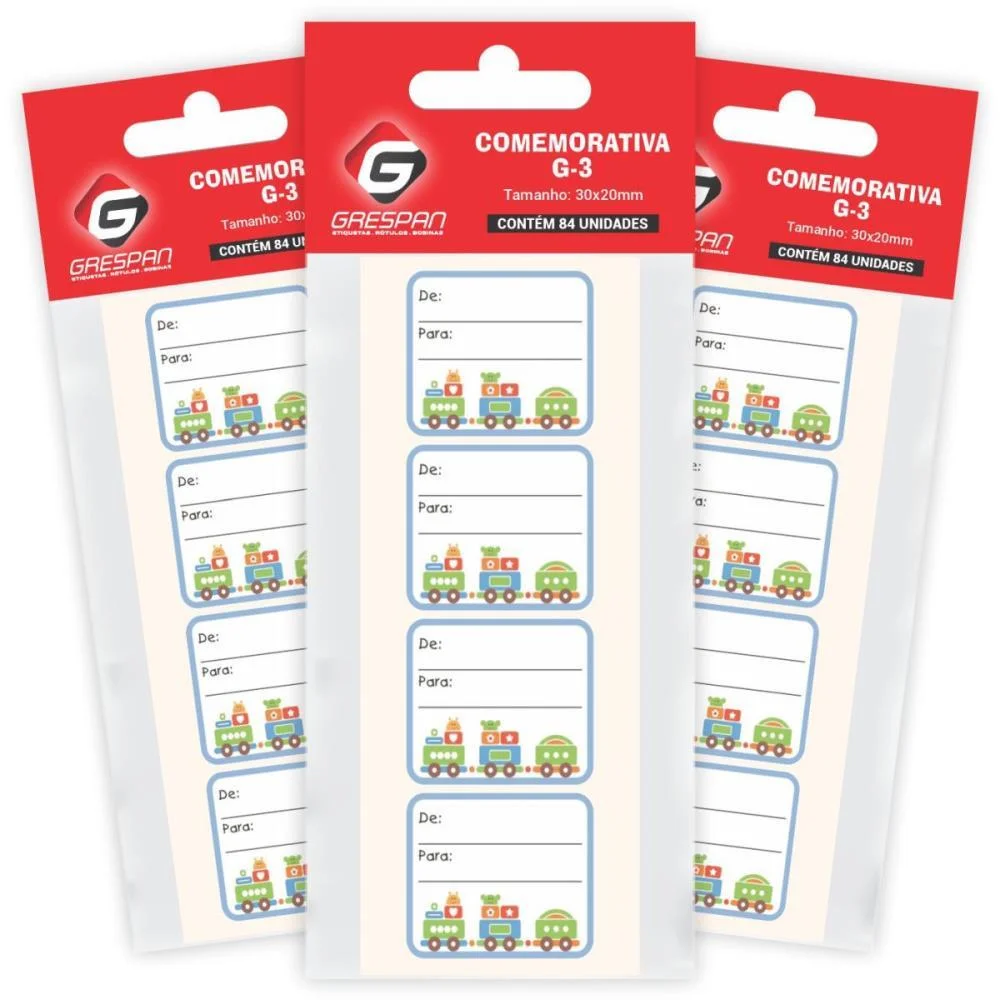 ETIQUETA PARA PRESENTE DE/PARA QUADRADA INFANTIL GRESPAN (CT.C/100) - imagem 3