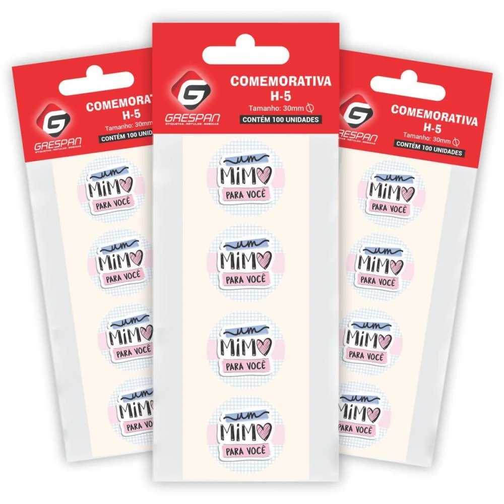 ETIQUETA PARA PRESENTE UM MIMO P/VOCE REDONDA GRESPAN (CT.C/100) - imagem 2