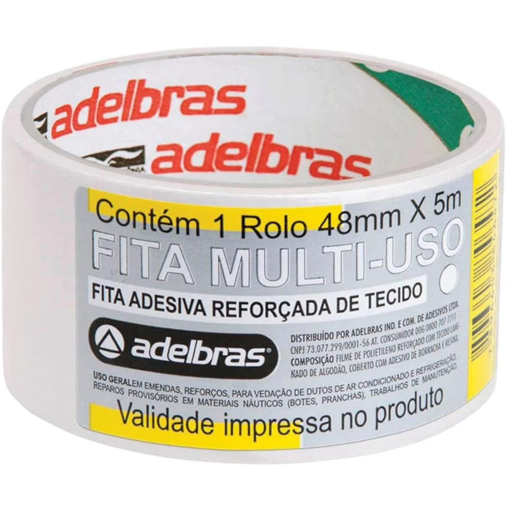 FITA DE ALTA RESISTENCIA SILVER TAPE BRANCA 48MMX5M. ADELBRAS (UNIDADE) - imagem 2