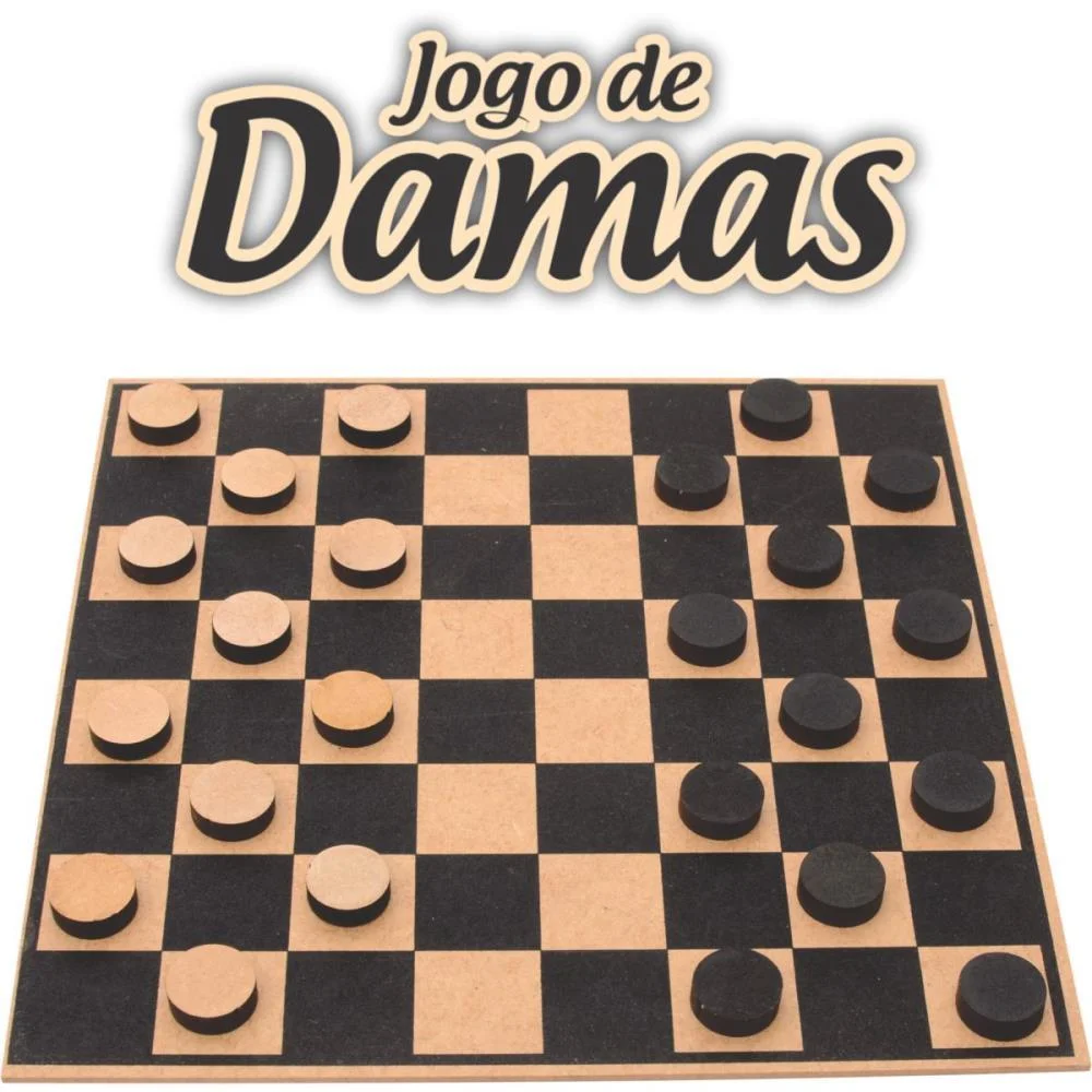 JOGO DE TABULEIRO DAMAS TRADICIONAL EM MADEIRA AQUARELA BRINQUEDOS (UNIDADE) - imagem 3