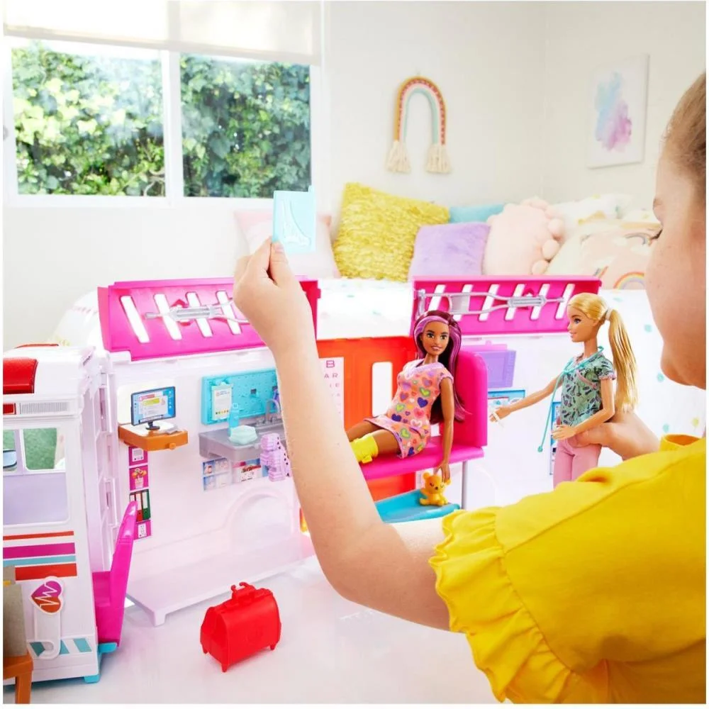BARBIE PROFISSOES AMBULÂNCIA DE CUIDADOS MÉDICOS MATTEL (UNIDADE) - imagem 13