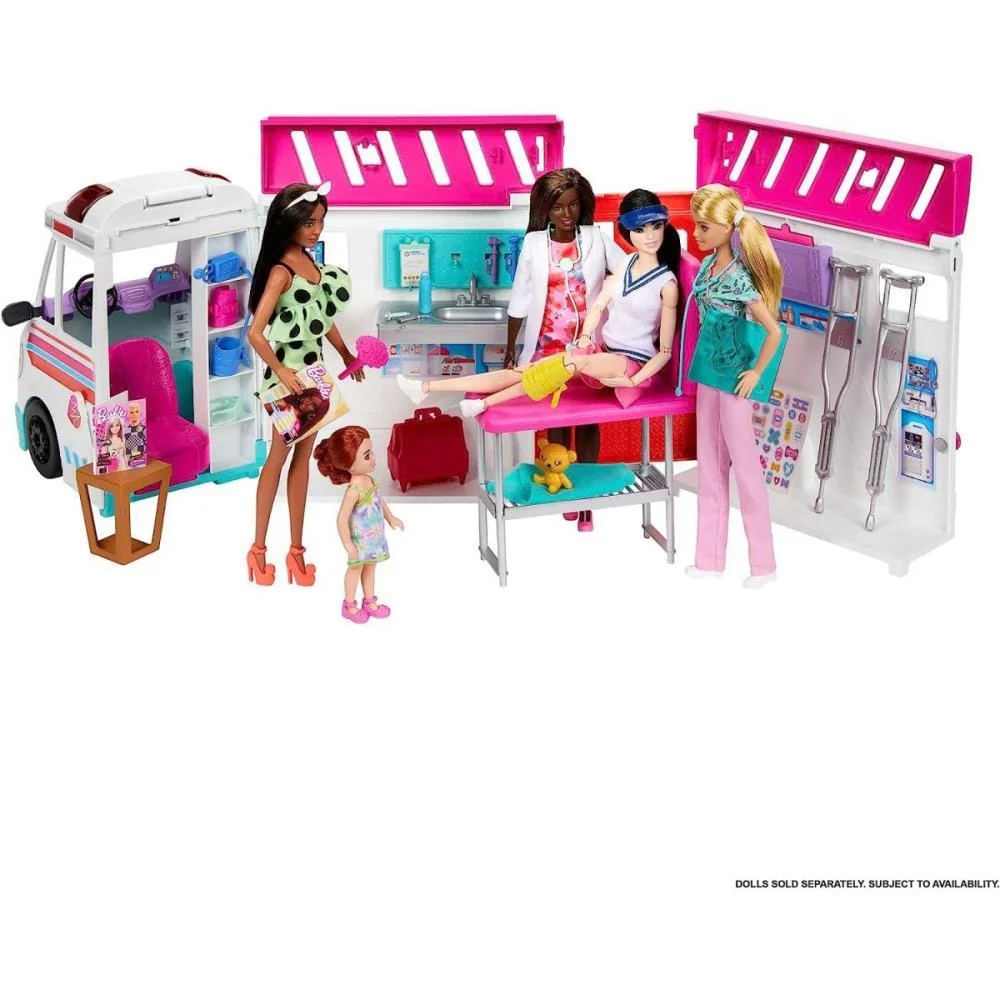 BARBIE PROFISSOES AMBULÂNCIA DE CUIDADOS MÉDICOS MATTEL (UNIDADE) - imagem 9