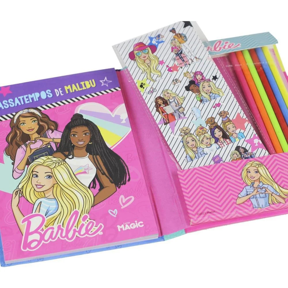 LIVRO COM ADESIVOS PASSATEMPO BARBIE C/LAPIS COR MAGIC KIDS (UNIDADE) - imagem 4
