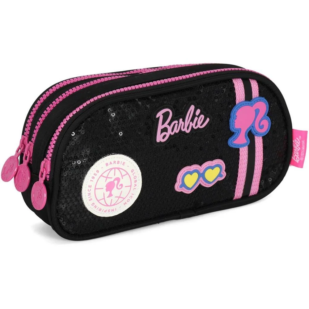 ESTOJO TRIPLO BARBIE PRETO C/PAETE LUXCEL (UNIDADE) - imagem 3