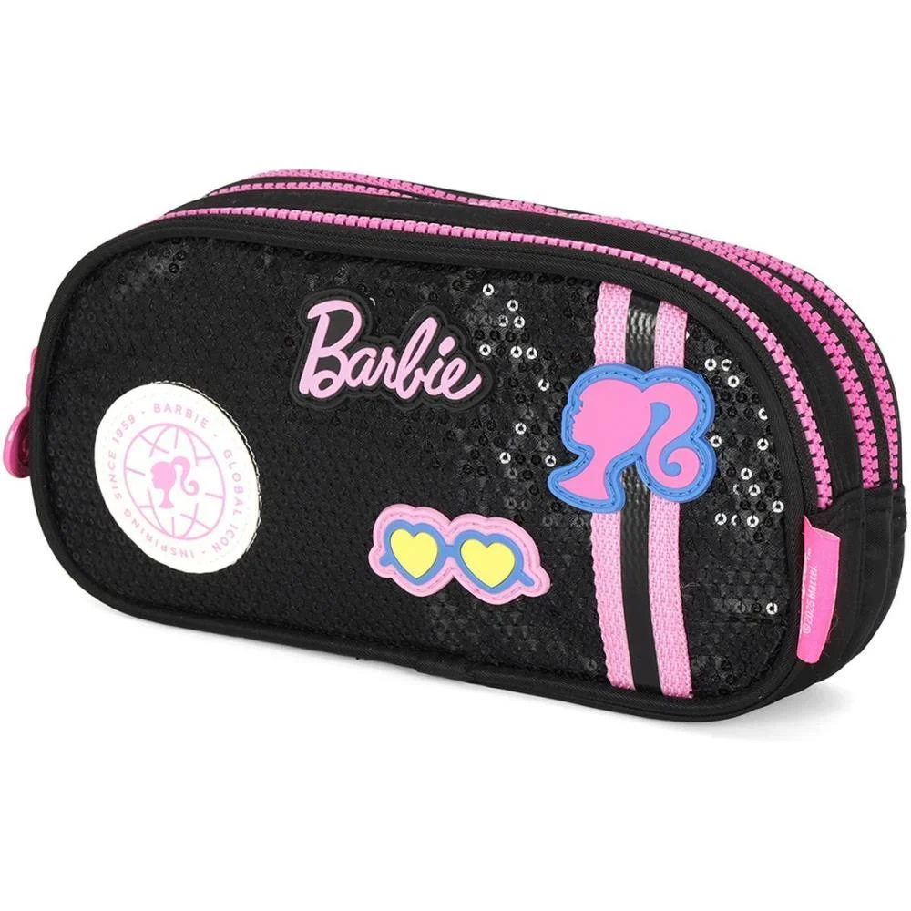 ESTOJO TRIPLO BARBIE PRETO C/PAETE LUXCEL (UNIDADE) - imagem 4