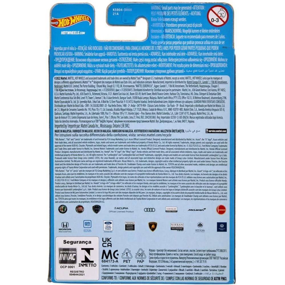 HOT WHEELS DIE-CAST PACK C/03 CARRINHOS (S) MATTEL (BLISTER) - imagem 25