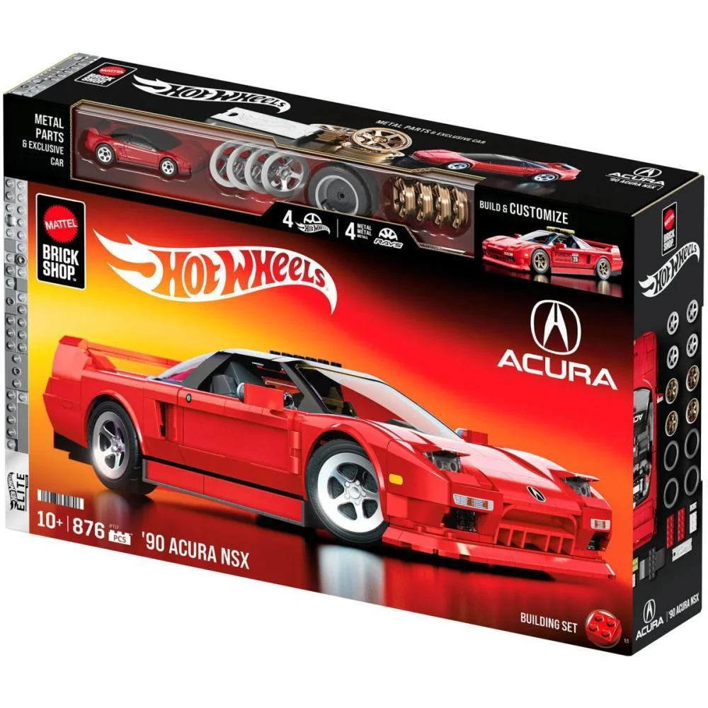 HOT WHEELS BRICK SHOP ELITE ACURA NSX 90 1:16 876PCS MATTEL (UNIDADE) - imagem 14