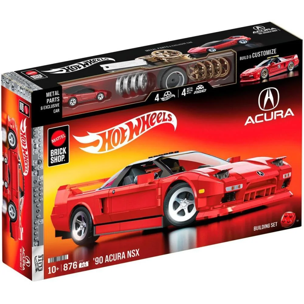 HOT WHEELS BRICK SHOP ELITE ACURA NSX 90 1:16 876PCS MATTEL (UNIDADE) - imagem 15
