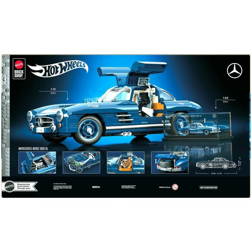 HOT WHEELS BRICK SHOP MERCEDES-BENZ 300SL 1:12 1600P MATTEL (UNIDADE) - imagem 14