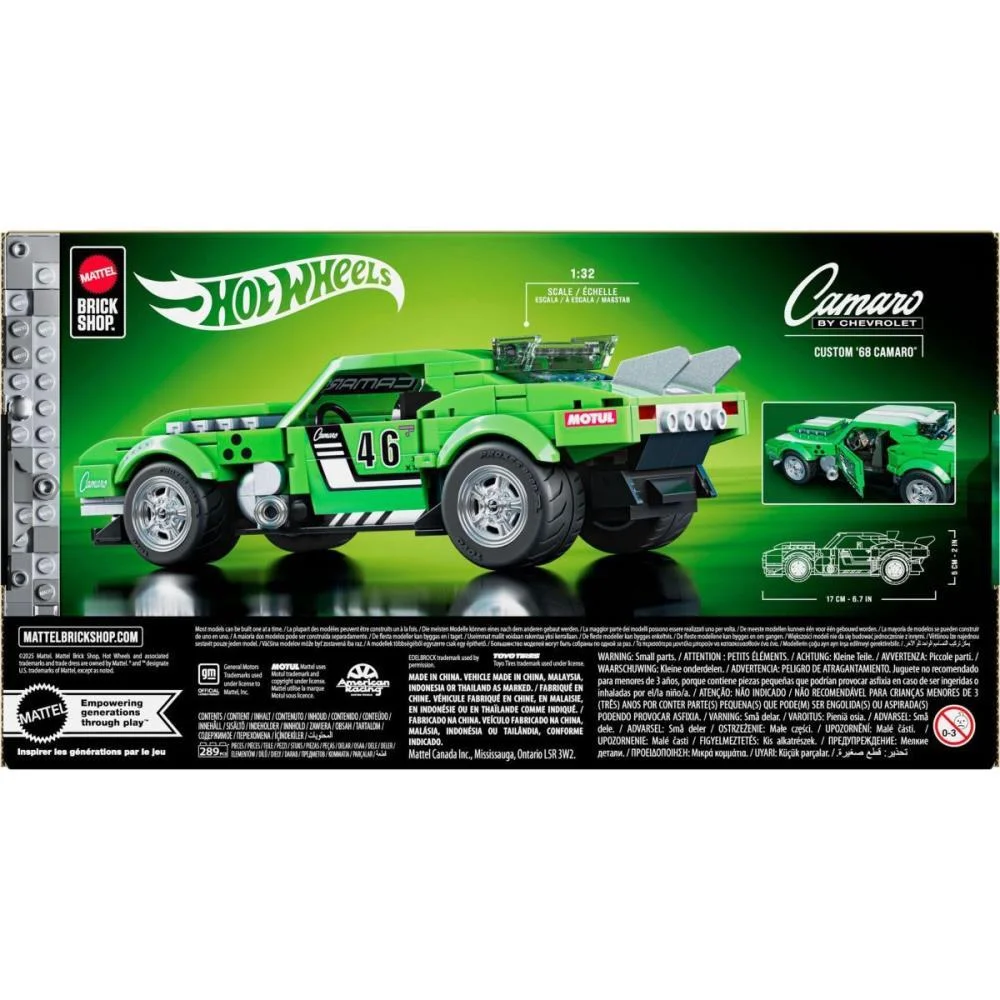 HOT WHEELS BRICK SHOP CAMARO 68 1:32 289PCS MATTEL (UNIDADE) - imagem 10