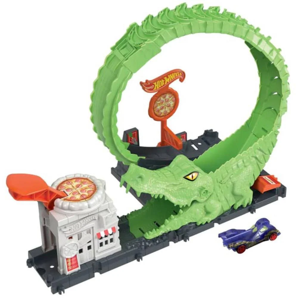 HOT WHEELS PISTA CITY NÊMESIS CROCODILO ATAQUE PIZZA MATTEL (UNIDADE) - imagem 2