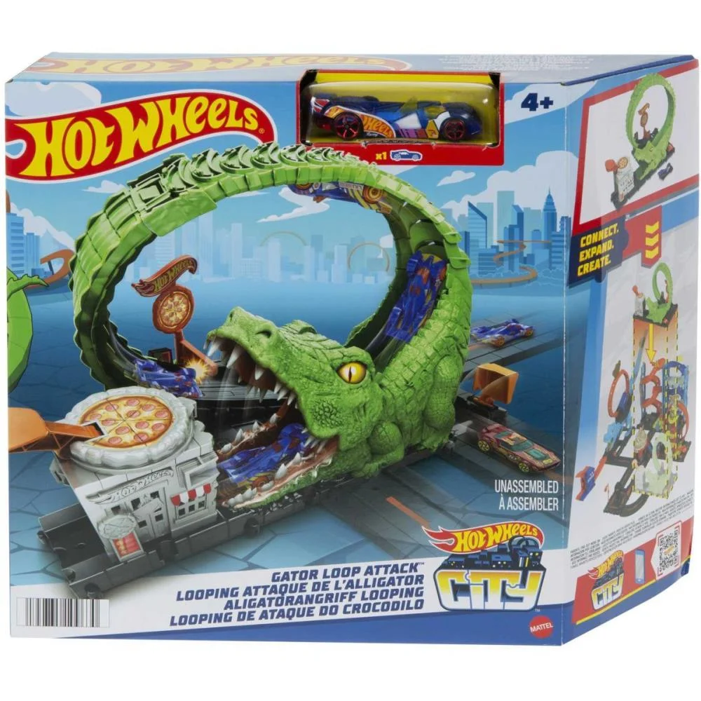 HOT WHEELS PISTA CITY NÊMESIS CROCODILO ATAQUE PIZZA MATTEL (UNIDADE) - imagem 5