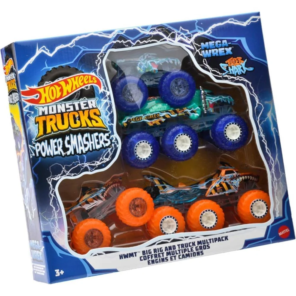 HOT WHEELS MONSTER TRUCKS ENERGIA DEMOLICAO+REBOQUE 1:64 MATTEL (UNIDADE) - imagem 7