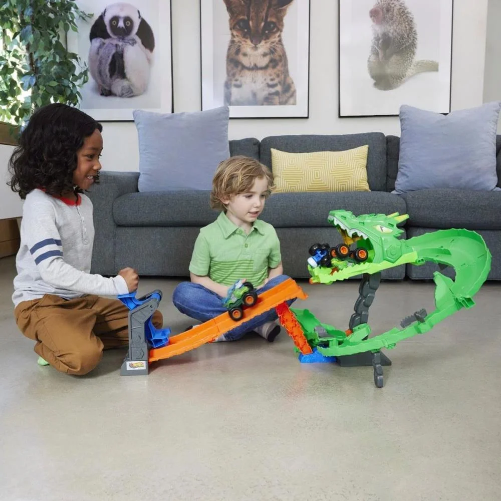 HOT WHEELS MONSTER TRUCKS DESTRUICAO DO DRAGAO MATTEL (UNIDADE) - imagem 11