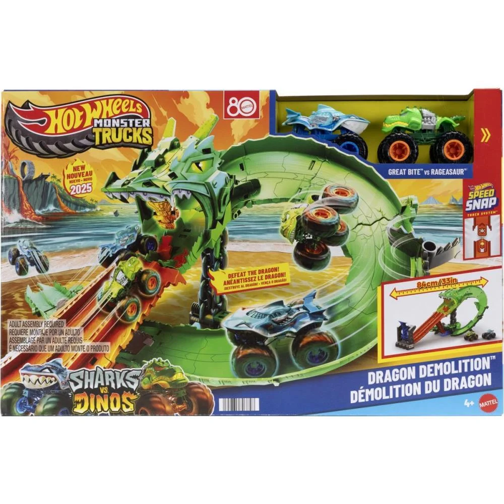 HOT WHEELS MONSTER TRUCKS DESTRUICAO DO DRAGAO MATTEL (UNIDADE) - imagem 13