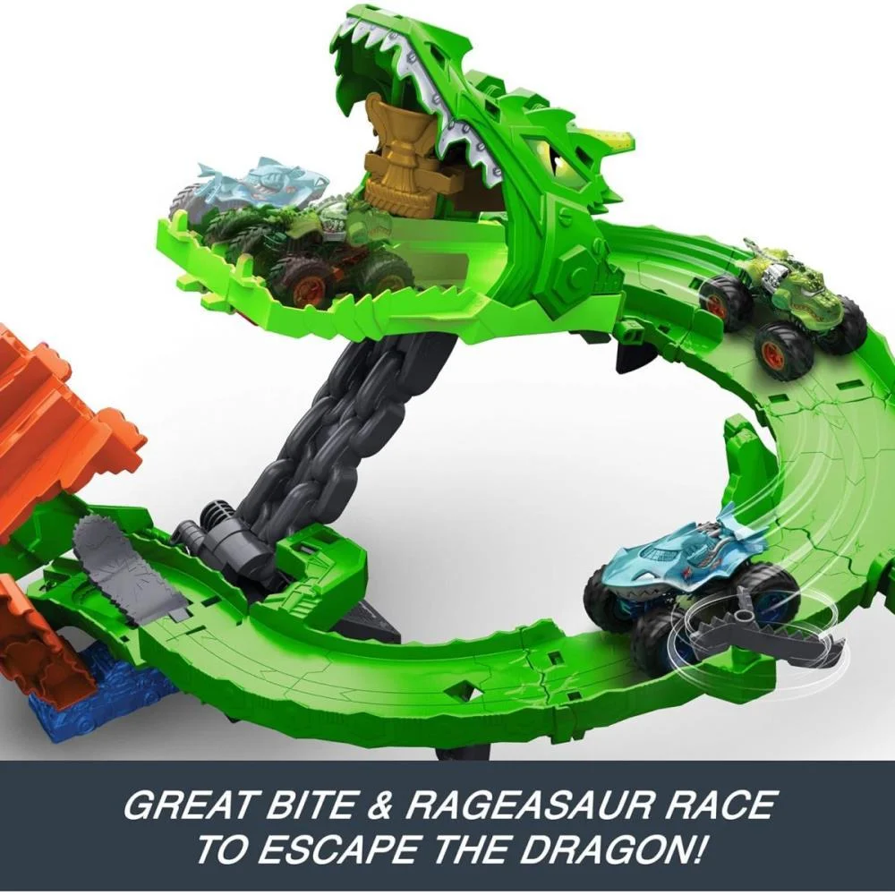 HOT WHEELS MONSTER TRUCKS DESTRUICAO DO DRAGAO MATTEL (UNIDADE) - imagem 10