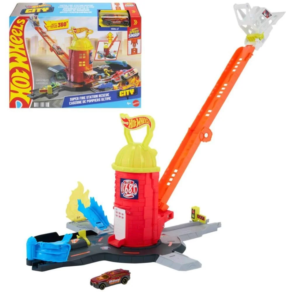 HOT WHEELS PISTA CITY SUPER RESGATE ESTAÇA.BOMBEIROS MATTEL (UNIDADE) - imagem 8