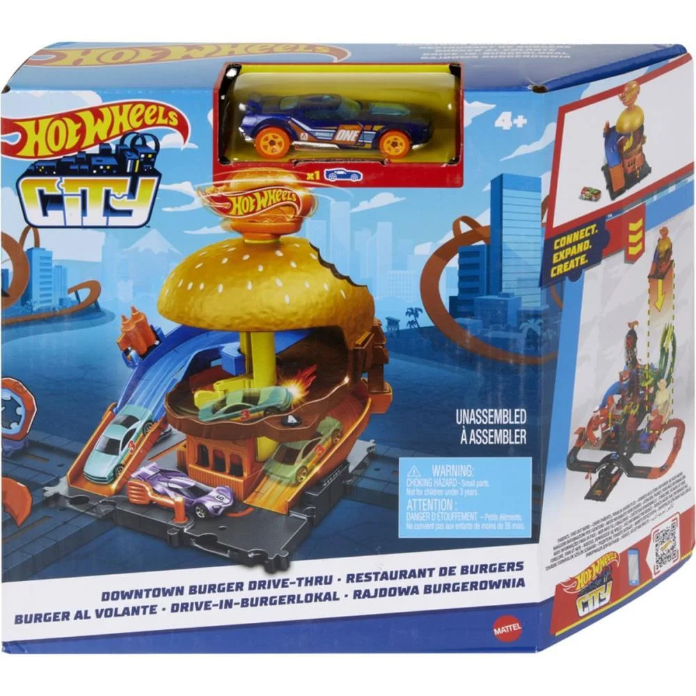 HOT WHEELS PISTA CITY DOWNTOWN HAMBURGUERIA MATTEL (UNIDADE) - imagem 3