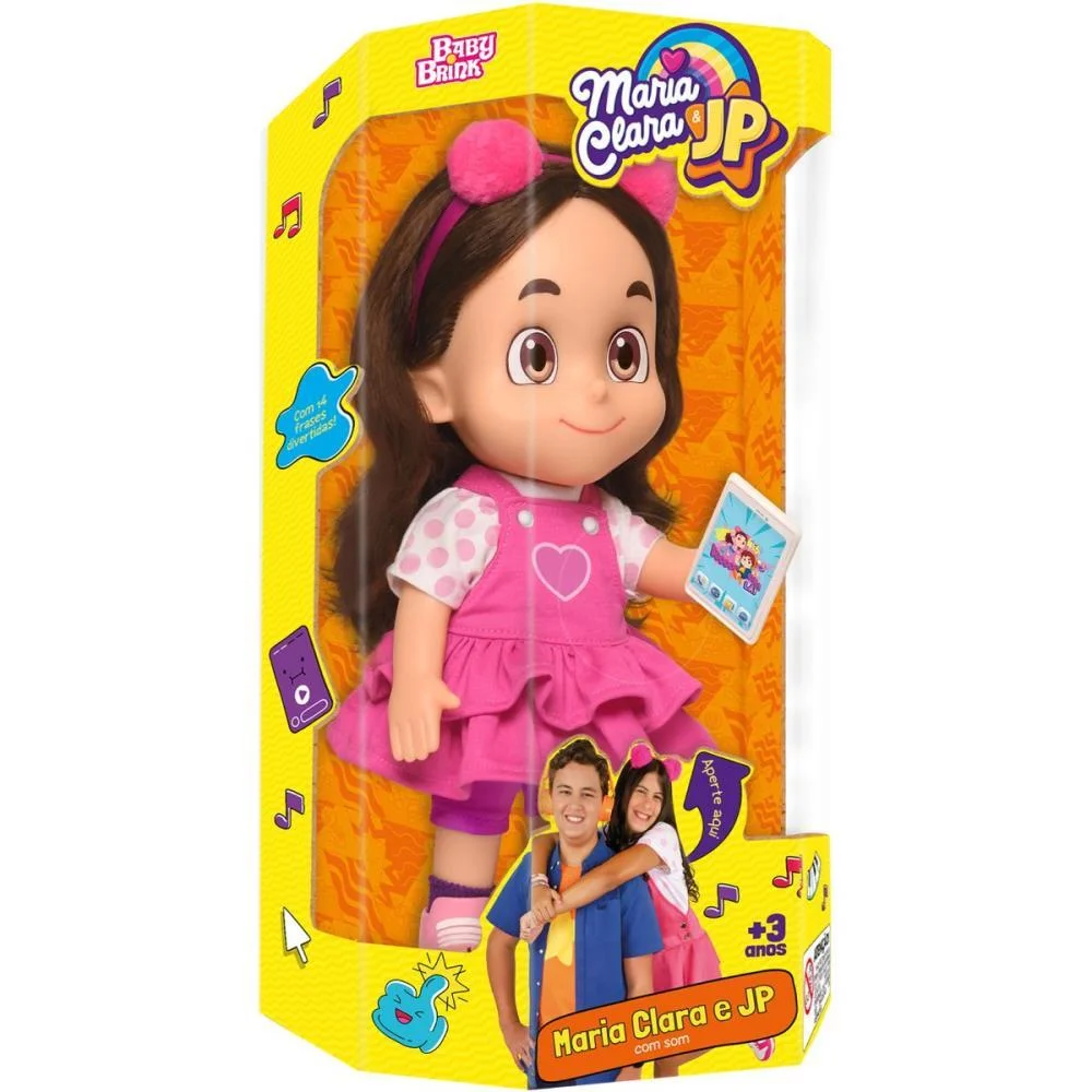 BONECO E PERSONAGEM MARIA CLARA 14 FRASES 32CM BABY BRINK (UNIDADE) - imagem 4