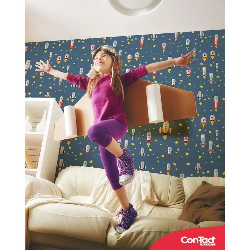 CONTACT DECORADO 45CMX10M FOGUETE ESPACIAL CONTACT (ROLO) - imagem 4