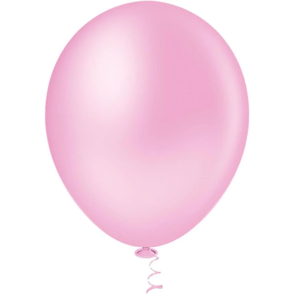 BALÃO 16 LISO ROSA BABY RIBERBALL COM 12 UNIDADES - imagem 3