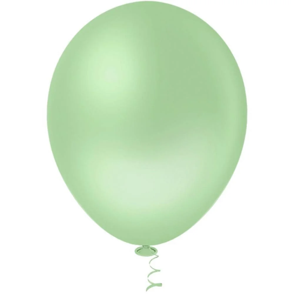 BALÃO 16 LISO VERDE EUCALIPTO RIBERBALL COM 12 UNIDADES - imagem 2