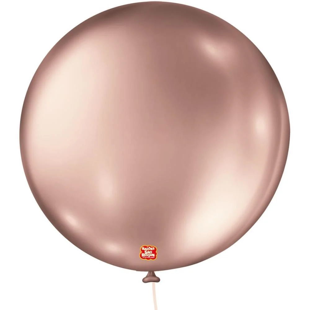 BALÃO 5 LISO METALIZADO ROSE GOLD REDONDO SAO ROQUE COM 25 UNIDADES - imagem 2