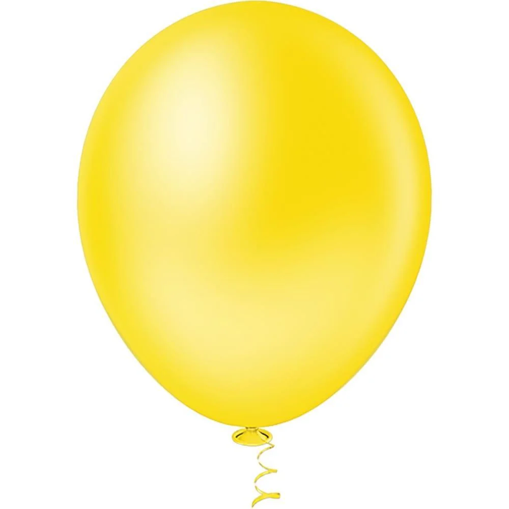 BALÃO 5 LISO AMARELO RIBERBALL COM 50 UNIDADES - imagem 2