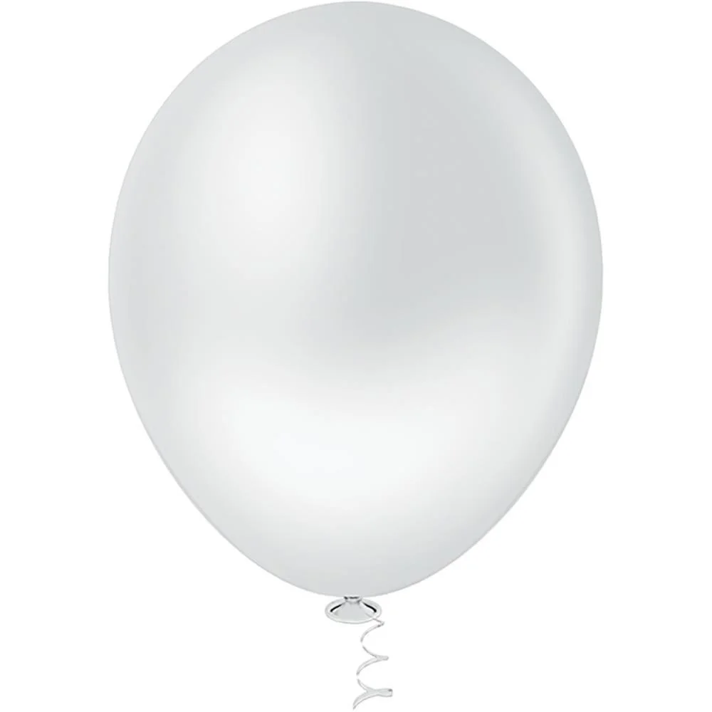 BALÃO 5 LISO BRANCO RIBERBALL COM 50 UNIDADES - imagem 2